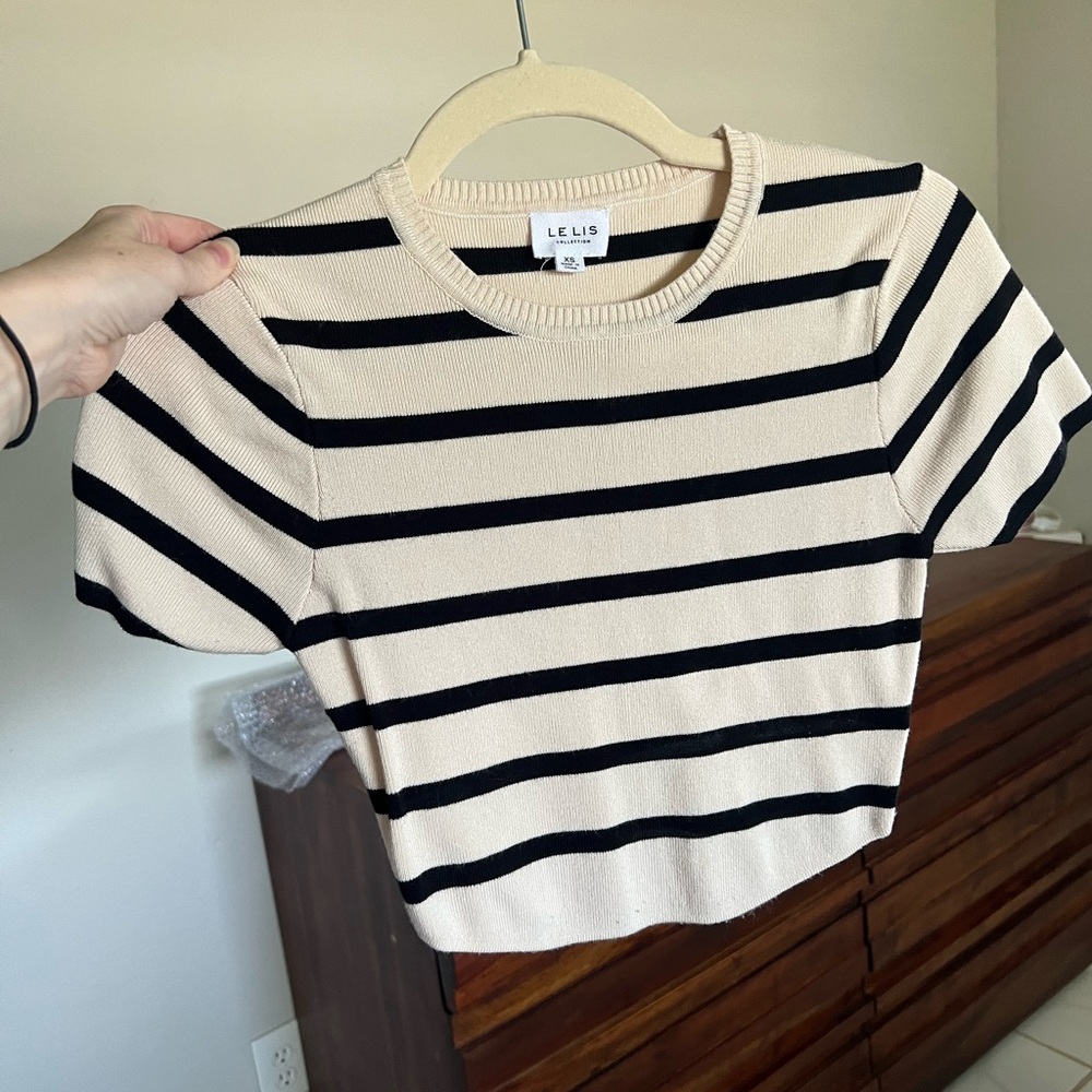 Lelis Striped Short Sleeve Top
